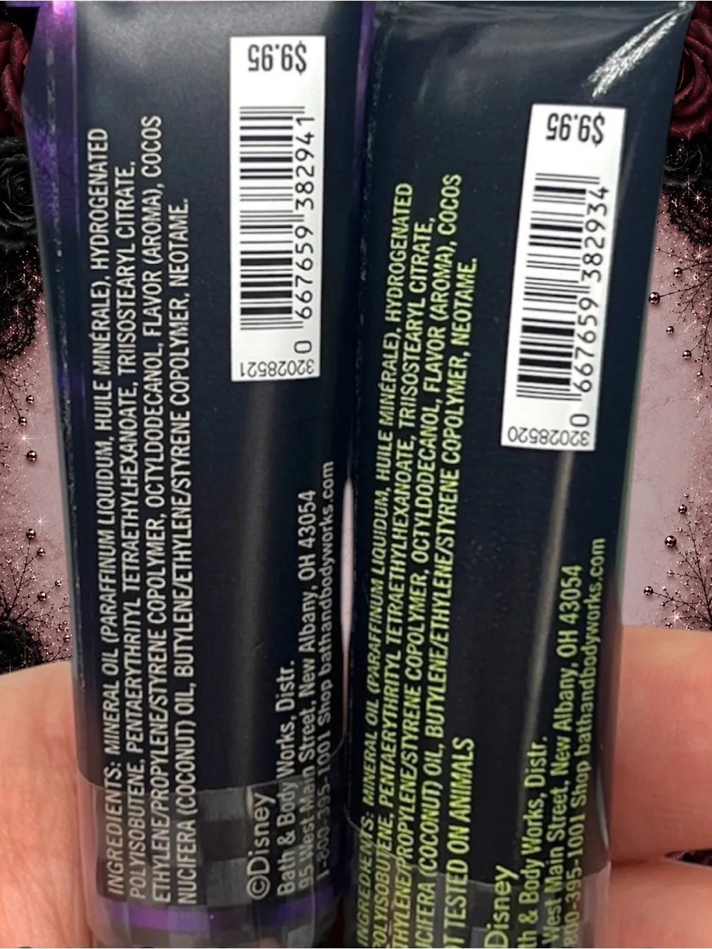 New Bath & Body Works Disney Villains Lip Gloss Duo Evil Queen & Maleficent Set